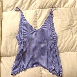 Lulu’s blue and white striped tank top. Size M.